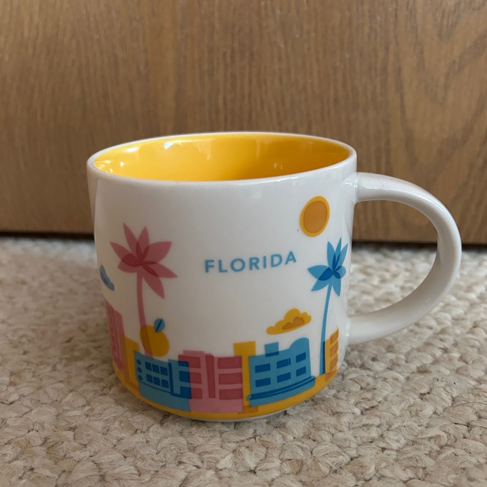 Starbucks you are here Florida Yellow white Ceramic Coffee Mug collectibles